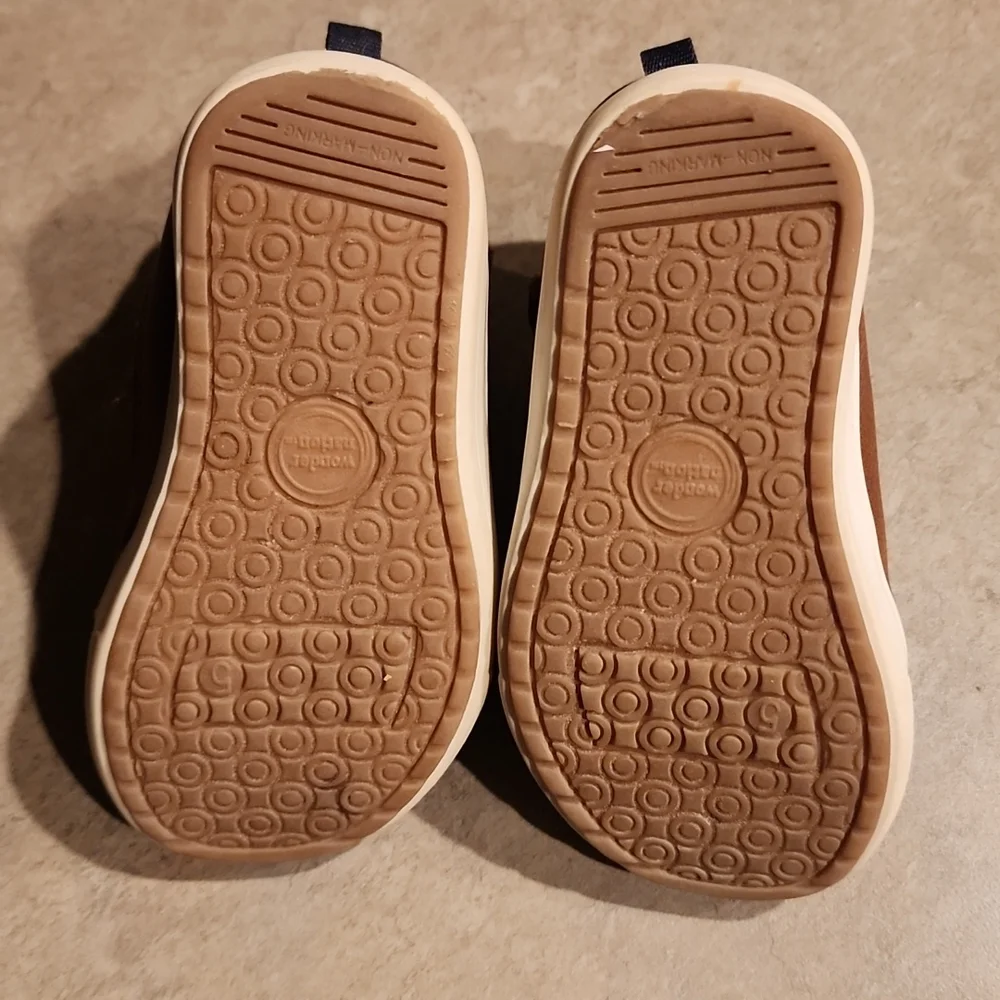 WONDER NATION Kids Brown Hi-Top Boots Size 5